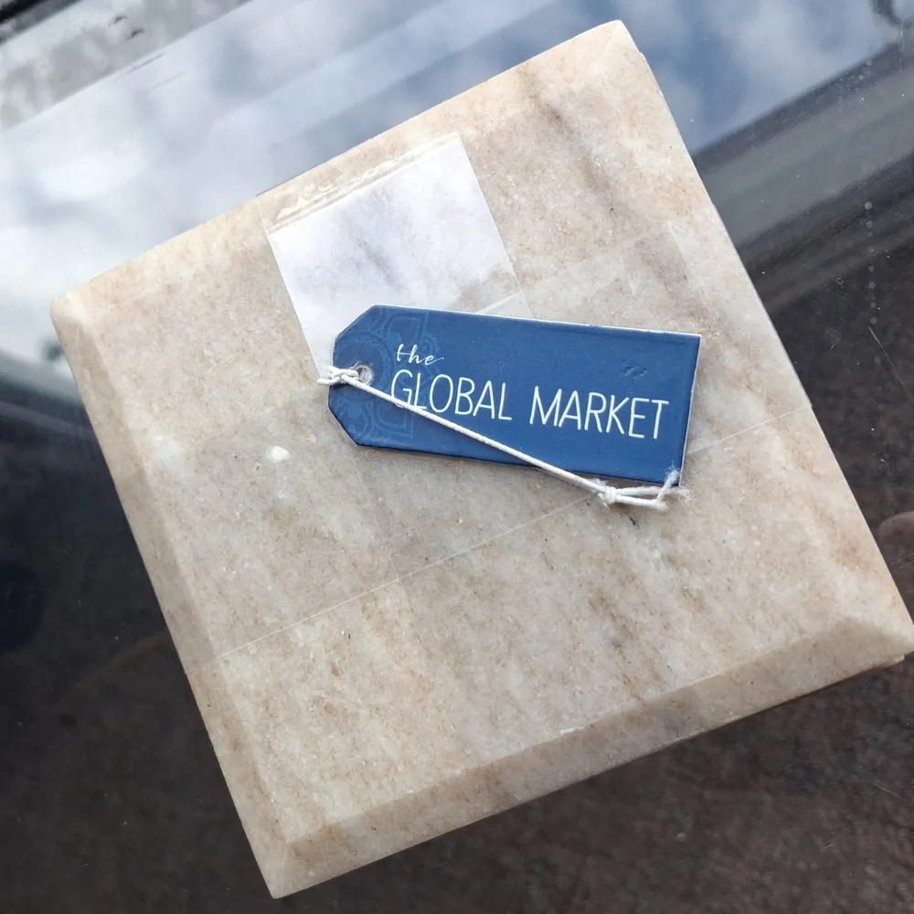 Natural Stone Marble Coaster Set Of 4